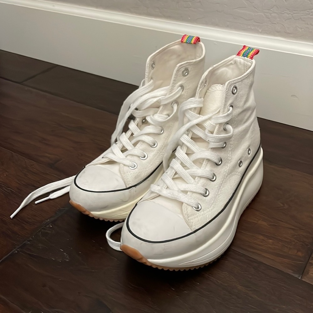 White Converse Platform Shoes